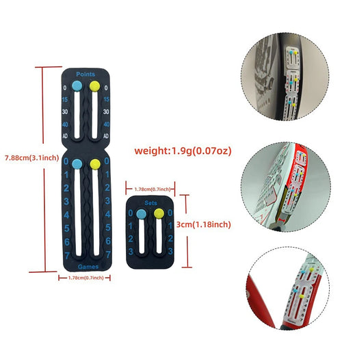 Original Small Score Board For Tennis Padel Racket 1.9g Lightweight Patent Certified Anti-Paint Peeling Scorekeeper for Amateurs